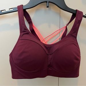 Maroon Champion sports bra with built in padding